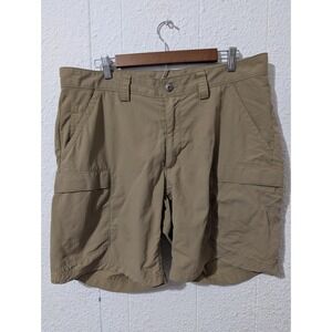 Duluth Trading Co Cargo Shorts Mens 36 Tan Khaki Nylon Hiking Fishing Athletic